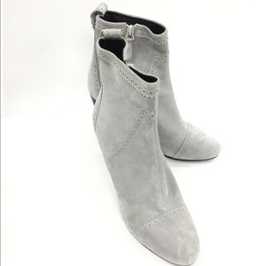 Balenciaga “Brogue” Gray Suede Booties